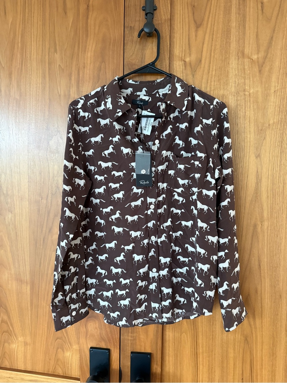 Rails women’s  Brown Horse-Print Button-Up Shirt